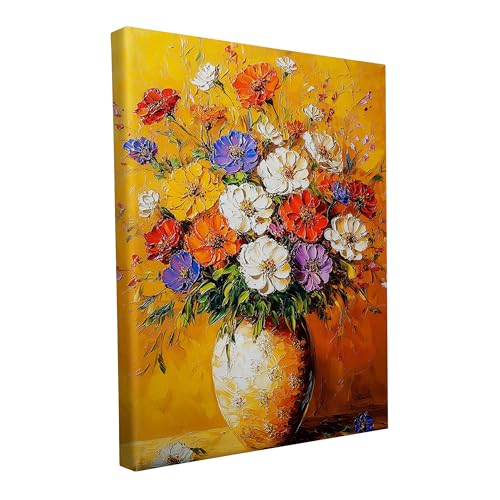 druck.de Keilrahmen - Designs Vol. 3 - Wandbild auf Künstlerleinwand – matter Kunstdruck – 2cm Holzrahmen - 280g starker Canvas (30L x 20B cm | Die Blumenvase) von druck.de