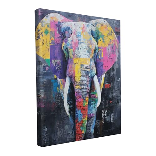 druck.de Keilrahmen - Designs Vol. 3 - Wandbild auf Künstlerleinwand – matter Kunstdruck – 2cm Holzrahmen - 280g starker Canvas (60L x 40B cm | Elefant) von druck.de