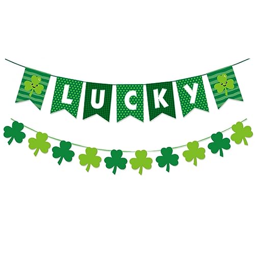 dsbdrki Banners St. Patricks Day Decoration Irish Hanging Wirbel Shamrock Banner Dekor für Partyversorgung (Lucky Clover) von dsbdrki