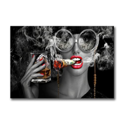 dsdsgog Rote Lippen Mode Frau Schwarz und Weiß Zigarette Leinwand Malerei Poster Drucke Wandkunst Bilder für Wohnzimmer Wohnkultur 60x80cm Rahmenlos dsdsgog Rote Lippen Mode Frau Schwarz und Weiß Zigarette Leinwand Malerei Poster Drucke Wandkunst Bilder für Wohnzimmer Wohnkultur 60x80cm Rahmenlos von dsdsgog