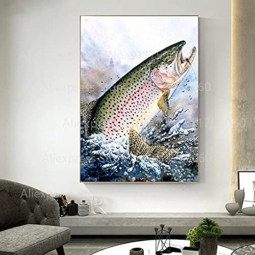 dsdsgog Vintage Bilder auf Leinwand Fisch Drucke Forelle Wandkunst Leinwand Malerei Poster Und Drucke Galerie Wohnzimmer Wohnkultur 50x70cm Rahmenlos dsdsgog Vintage Bilder auf Leinwand Fisch Drucke Forelle Wandkunst Leinwand Malerei Poster Und Drucke Galerie Wohnzimmer Wohnkultur 50x70cm Rahmenlos von dsdsgog