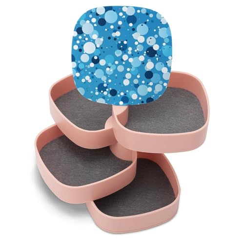 ducanll Blaue Schmuckschatulle, 360° drehbar, mit Punktemuster, Schmuck-Aufbewahrungsbox mit 5 Schubladen, Schmuck-Organizer und Aufbewahrung, offenes Design, Reise-Schmucketui ducanll Blaue Schmuckschatulle, 360° drehbar, mit Punktemuster, Schmuck-Aufbewahrungsbox mit 5 Schubladen, Schmuck-Organizer und Aufbewahrung, offenes Design, Reise-Schmucketui von ducanll