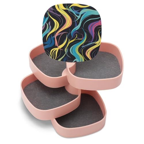 ducanll Bunte Feder-Schmuckschatulle für Damen, Reise-Schmucketui, Oktopus-Tentakel, klein, tragbar, Schmuck-Organizer und Aufbewahrungshalter für Ringe, Ohrringe, Halsketten, Armbänder, Armreifen ducanll Bunte Feder-Schmuckschatulle für Damen, Reise-Schmucketui, Oktopus-Tentakel, klein, tragbar, Schmuck-Organizer und Aufbewahrungshalter für Ringe, Ohrringe, Halsketten, Armbänder, Armreifen von ducanll