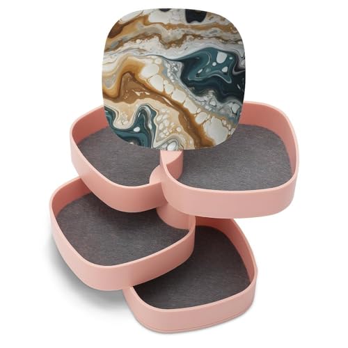 ducanll Bunte abstrakte Schmuckschatulle, 360° drehbar, Marmor-Muster, Schmuck-Aufbewahrungsbox mit 5 Schubladen, Schmuck-Organizer und Aufbewahrung, offenes Design, Reise-Schmucketui ducanll Bunte abstrakte Schmuckschatulle, 360° drehbar, Marmor-Muster, Schmuck-Aufbewahrungsbox mit 5 Schubladen, Schmuck-Organizer und Aufbewahrung, offenes Design, Reise-Schmucketui von ducanll
