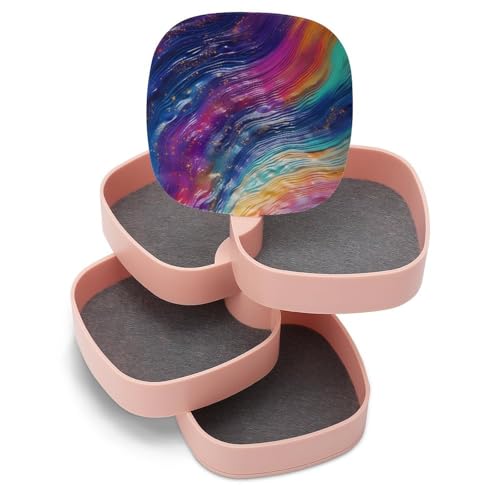 ducanll Galaxy-Schmuckschatulle für Damen, Reise-Schmucketui, Schleifenmuster, klein, tragbar, Schmuck-Organizer und Aufbewahrungshalter für Ringe, Ohrringe, Halsketten, Armbänder, Armreifen ducanll Galaxy-Schmuckschatulle für Damen, Reise-Schmucketui, Schleifenmuster, klein, tragbar, Schmuck-Organizer und Aufbewahrungshalter für Ringe, Ohrringe, Halsketten, Armbänder, Armreifen von ducanll