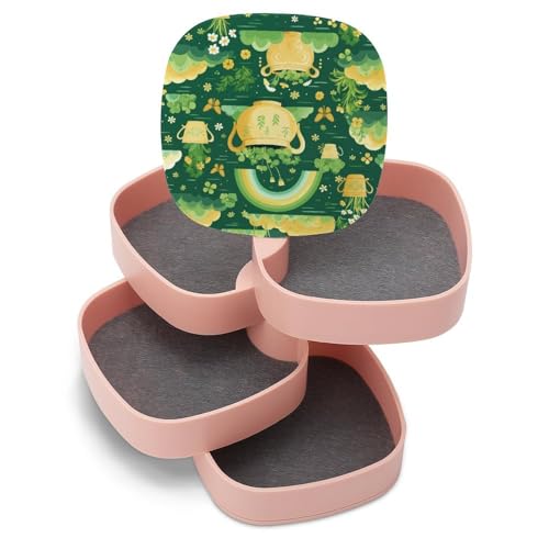 ducanll Goldfarbene Schmuckschatulle, 360° drehbar, Regenbogen-Schmuck-Aufbewahrungsbox mit 5 Schubladen, Schmuck-Organizer und Aufbewahrung, offenes Design, Reise-Schmucketui ducanll Goldfarbene Schmuckschatulle, 360° drehbar, Regenbogen-Schmuck-Aufbewahrungsbox mit 5 Schubladen, Schmuck-Organizer und Aufbewahrung, offenes Design, Reise-Schmucketui von ducanll