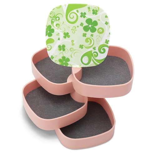 ducanll Hellgrüne Schmuckschatulle, um 360 ° drehbar, Frischklee-Schmuck-Aufbewahrungsbox mit 5 Schubladen, Schmuck-Organizer und Aufbewahrung, offenes Design, Reise-Schmucketui ducanll Hellgrüne Schmuckschatulle, um 360 ° drehbar, Frischklee-Schmuck-Aufbewahrungsbox mit 5 Schubladen, Schmuck-Organizer und Aufbewahrung, offenes Design, Reise-Schmucketui von ducanll