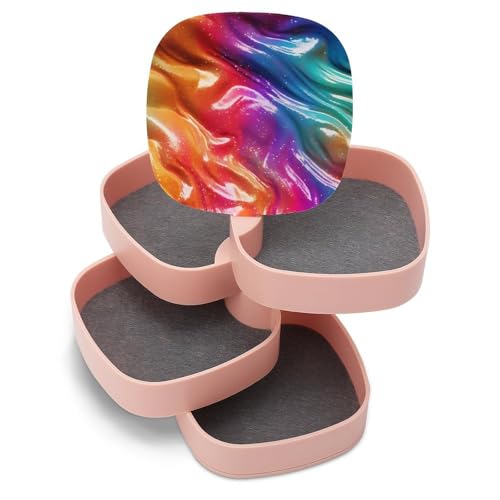 ducanll Schmuckschatulle im Graffiti-Design, 360° drehbar, Ölgemälde-Stil, Schmuck-Aufbewahrungsbox mit 5 Schubladen, Schmuck-Organizer und Aufbewahrung, offenes Design, Reise-Schmuckschatulle ducanll Schmuckschatulle im Graffiti-Design, 360° drehbar, Ölgemälde-Stil, Schmuck-Aufbewahrungsbox mit 5 Schubladen, Schmuck-Organizer und Aufbewahrung, offenes Design, Reise-Schmuckschatulle von ducanll
