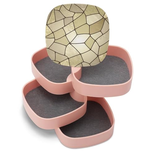 ducanll Schmuckschatulle mit Baseball-Textur, 360° drehbar, Basketball-Textur, Schmuck-Aufbewahrungsbox mit 5 Schubladen, Schmuck-Organizer und Aufbewahrung, offenes Design, Reise-Schmucketui von ducanll