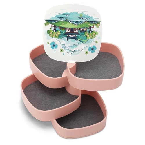 ducanll Schmuckschatulle mit japanischen Architekturmustern, um 360 ° drehbar, klein, Schmuck-Organizer, Cartoon-Halterung, Fuji, Reise-Schmuckkoffer, Ohrringe, Halskette, Aufbewahrungsbox ducanll Schmuckschatulle mit japanischen Architekturmustern, um 360 ° drehbar, klein, Schmuck-Organizer, Cartoon-Halterung, Fuji, Reise-Schmuckkoffer, Ohrringe, Halskette, Aufbewahrungsbox von ducanll