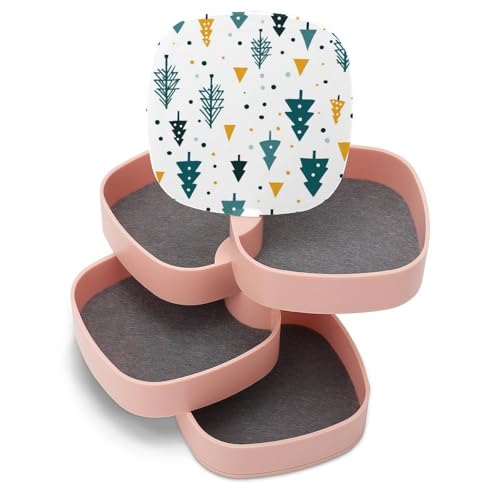 ducanll Weiße 360° drehbare Schmuckschatulle, kleine Schmuckaufbewahrung, Organizer, Weihnachten, geometrische Muster, Reise-Schmuckkoffer, Ohrringe, Halsketten, Aufbewahrungsbox, Geburtstagsgeschenke ducanll Weiße 360° drehbare Schmuckschatulle, kleine Schmuckaufbewahrung, Organizer, Weihnachten, geometrische Muster, Reise-Schmuckkoffer, Ohrringe, Halsketten, Aufbewahrungsbox, Geburtstagsgeschenke von ducanll