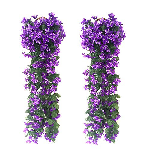 duisoad 2 Stück Hängenden Künstlich Veilchen,Künstliche Blumen Veilchen Girlande Kranz Simulation Silk Blume Rattan für Ihr Zuhause, Hochzeiten, Garten, zur Dekoration - violett duisoad 2 Stück Hängenden Künstlich Veilchen,Künstliche Blumen Veilchen Girlande Kranz Simulation Silk Blume Rattan für Ihr Zuhause, Hochzeiten, Garten, zur Dekoration - violett von duisoad