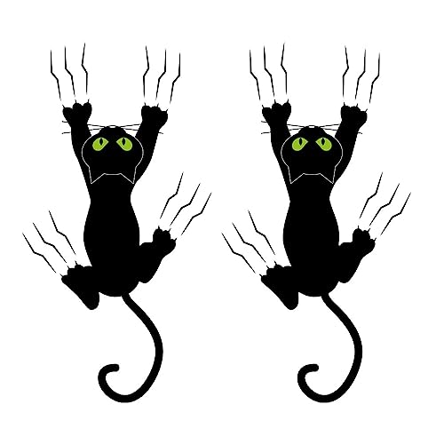 duoyif Wandtattoos Schwarze Katze Wandaufkleber 2Stück Katzen Silhouette Wandaufkleber Wandsticker Schwarze Katze Aufkleber Wandbilder Für Kinderzimmer Tür Toilettendeckel Wanddeko 26x17cm von duoyif