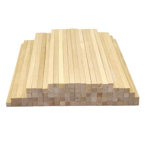 douyif Quadratische Holzstäbe 5x5mm Holzstäbe Zum Basteln Quadratisch Holzstäbchen Unbehandelter Holzstab Holzleisten Natürliche Holzstäbe für Heimwerker Schnitzen Basteln Handwerk (15cm 100 Stück) von duoyif