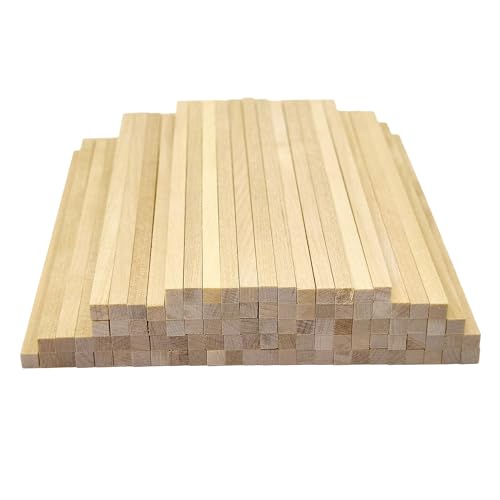 douyif Quadratische Holzstäbe Holzstäbe Zum Basteln Quadratisch Holzstäbchen Unbehandelter Holzstab Holzleisten Natürliche Holzstäbe für Heimwerker Schnitzen Basteln Diy Handwerk (15cm 100 Stück) von duoyif