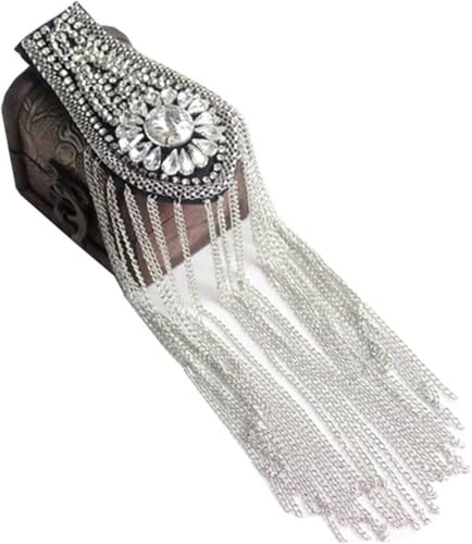 Applikation, 1 Paar Schulterklappen, Quaste, Strass, handgefertigt, Quaste, Kette, Schulterplatte, Abzeichen for Metal Punk Applikation, 1 Paar Schulterklappen, Quaste, Strass, handgefertigt, Quaste, Kette, Schulterplatte, Abzeichen for Metal Punk von dvegGEE