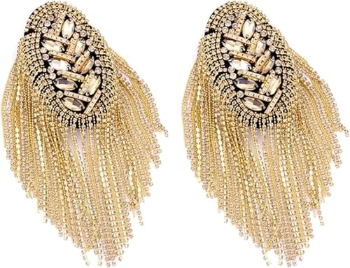 Applikation, 1 Paar Schulterklappen, Quaste, Vintage-Quaste, Schulterabzeichen, Strass-Schulterabzeichen for Metal Punk Applikation, 1 Paar Schulterklappen, Quaste, Vintage-Quaste, Schulterabzeichen, Strass-Schulterabzeichen for Metal Punk von dvegGEE