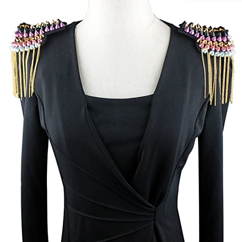 Applikation, Schulterklappen, Quaste, 2 Stück, Damen-Schulterabzeichen mit Nieten, handgefertigte Quaste, Schulterabzeichen for Metal Punk Applikation, Schulterklappen, Quaste, 2 Stück, Damen-Schulterabzeichen mit Nieten, handgefertigte Quaste, Schulterabzeichen for Metal Punk von dvegGEE