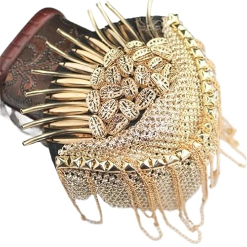 Applikation, Schulterklappen, Quaste, große Schulterbrosche, goldener Patch, Blazer-Zubehör for Metal Punk(Gold) von dvegGEE