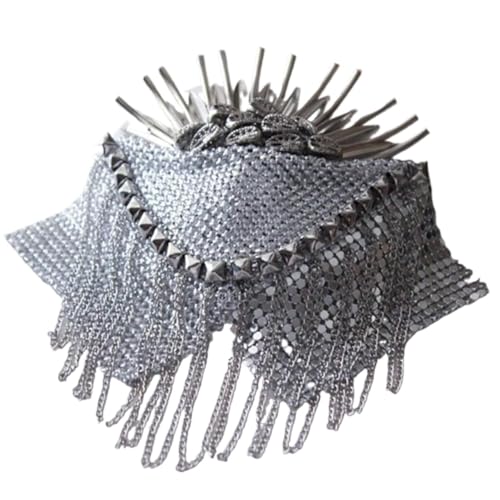 Applikation, Schulterklappen, Quaste, große Schulterbrosche, goldener Patch, Blazer-Zubehör for Metal Punk(Silver) von dvegGEE