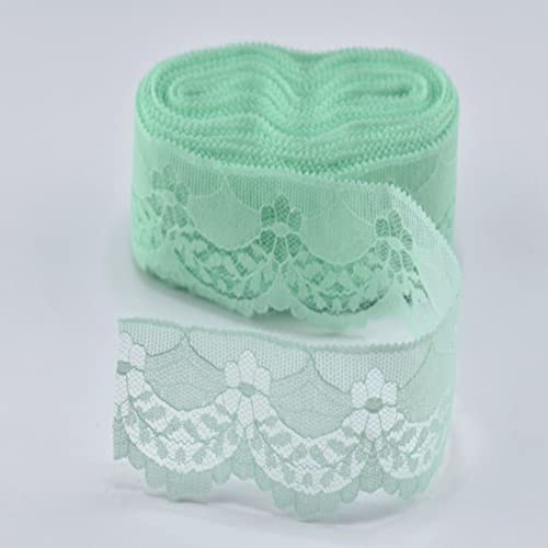 Kleiderapplikation, Stickbesatz, 40 mm, 9,1 m, Stoff-Nähbänder for Heimwerkerarbeiten, Schleifenherstellung, Blumenstrauß-Dekor-Applikation(Light Green) von dvegGEE