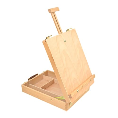 Kunststaffelei, Staffelei, Zeichenbrett, Staffelei, Holz-Skizzierstaffelei, tragbarer Malkasten for Malen Kunststaffelei, Staffelei, Zeichenbrett, Staffelei, Holz-Skizzierstaffelei, tragbarer Malkasten for Malen von dvegGEE