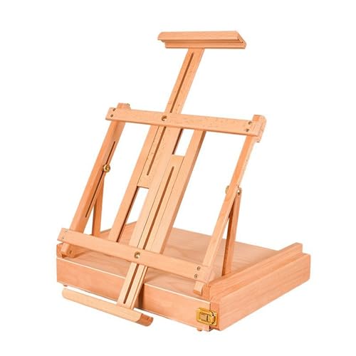 Kunststaffelei, tragbare Malbox, Tischstaffelei, Holzstaffelei, Malen, zusammenklappbar, for Malerei, Anfänger Kunststaffelei, tragbare Malbox, Tischstaffelei, Holzstaffelei, Malen, zusammenklappbar, for Malerei, Anfänger von dvegGEE