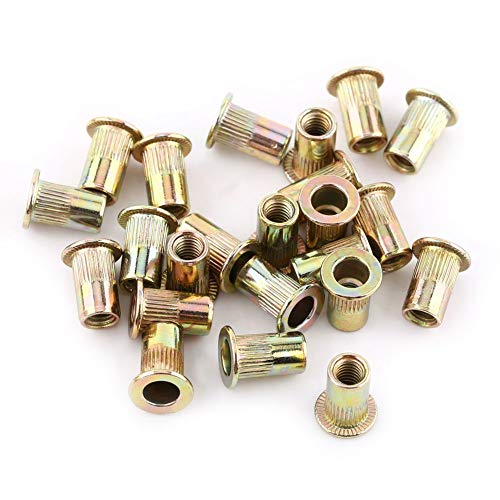 Möbelbeschläge, Hochleistungs-Nietmutter mit Flachgewinde M3-M12 aus Kohlenstoffstahl, Nietmutter-Montageflansch zur Befestigung – mehrteiliges Set(M3 (100 pieces/pack)) von dvegGEE