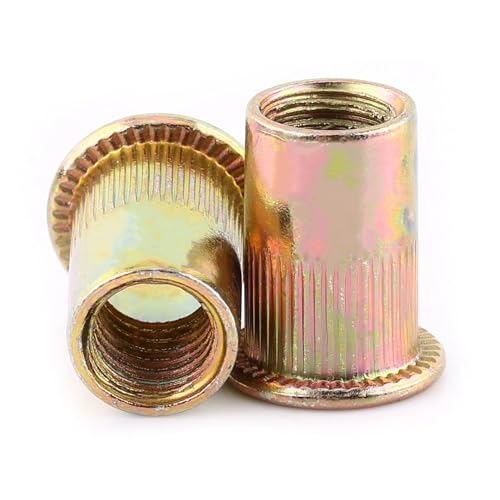 Möbelbeschläge, Hochleistungs-Nietmutter mit Flachgewinde M3-M12 aus Kohlenstoffstahl, Nietmutter-Montageflansch zur Befestigung – mehrteiliges Set(M5 (100 pcs/pack)) von dvegGEE