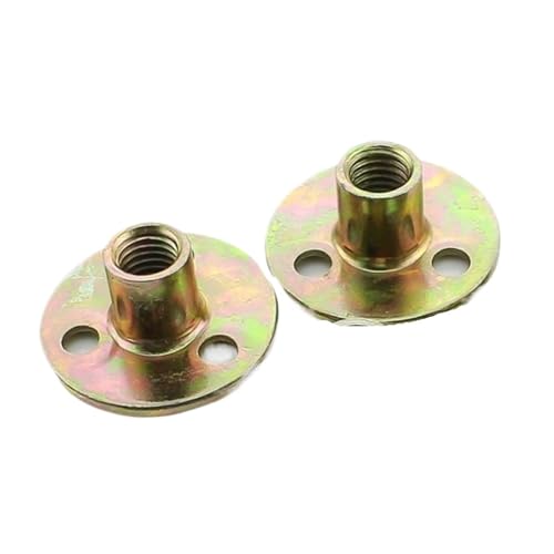 dvegGEE Möbelbeschläge, 5 Stück M6 M8 M10 M12 Dreiloch-Sicherungsflanschmutter, Eisenmetall-Gewindeflanschkupplung, verzinkte Mutter(6X37 MM Color) von dvegGEE