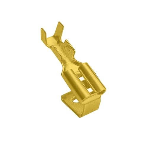 Kabelende Klemmen Steckverbinder, 50 Stück 6,3 mm 4,8 mm selbstsichernde Steckerfeder mit Rücklaufsperre, kaltgepresst, Anschlussblock, Draht, Kupferstecker DJ6212-4.8B DJ6212-6.3B(50Pcs 4.8mm) von dvnFWKc