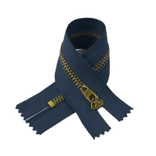 dvnFWKc 5 Stück 4# 10/13/15/18cm Verschlüsse Metallreißverschluss Auto Lock Leicht zu reparierende Reißverschlüsse for Kleidung Reißverschlüsse Dekor Nähset Zubehör(Dark Blue,15cm) von dvnFWKc