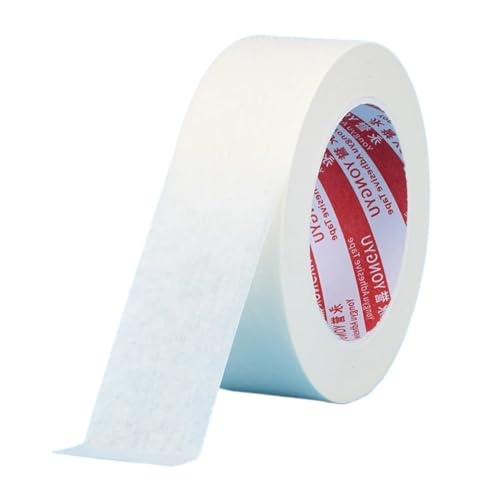 dvnFWKc Mehrzweckband, 10/15/20/25/30/35/40/50 mm Abdeckband, weiße Farbe, selbstklebendes Klebeband, Autolackierung, Shelter-Dekoration, Papierband, 15 m(0.15MM*25MM) von dvnFWKc