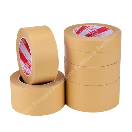 dvnFWKc Mehrzweckband, 50 m/Rolle Dekor-Klebeband, Versiegelung, verstärkt, gummiert, selbstklebend, Kraftpapier, Flache Rückseite, Kartonversiegelung, Klebeverpackung(0.13MM*20MM) von dvnFWKc