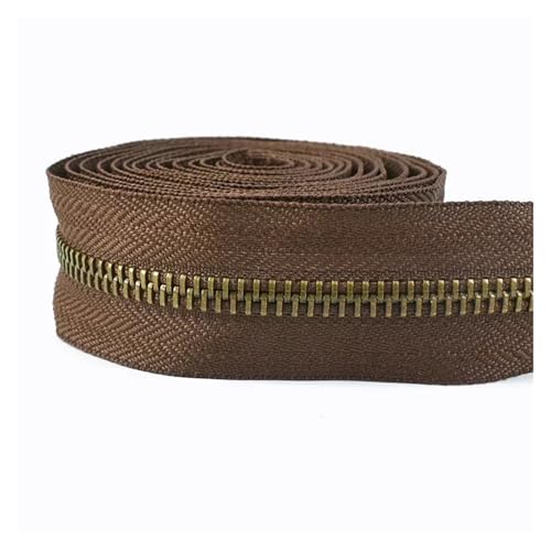 dvnFWKc Universaler Reißverschluss, 1 Meter Metallreißverschlüsse Nähtasche Reißverschluss Verschluss Jacke Reißverschlüsse Reparaturset Kleidung Schuhe DIY Bekleidungszubehör(Coffee Brown) von dvnFWKc