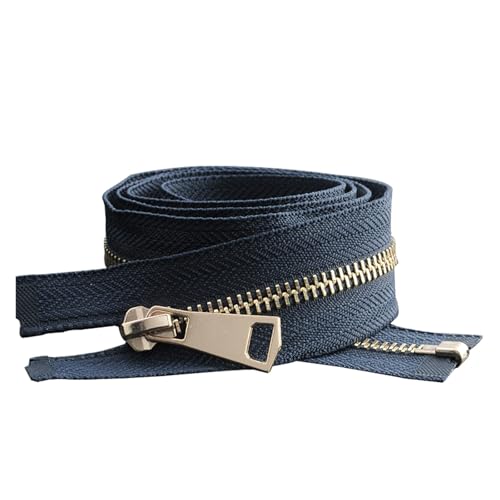 dvnFWKc Universaler Reißverschluss, 1 Stück 30/40/50/60/70/80 cm 5# Bunter offener Auto Lock Gold Metall-Reißverschluss DIY Handwerk for Kleidung Tasche Kleidungsstück Schuh(Blue,20cm) von dvnFWKc