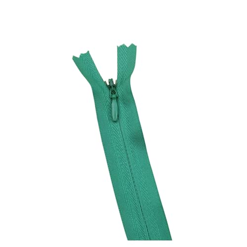 dvnFWKc Universaler Reißverschluss, 10 Stück/Packung 28 cm 35 cm -60 cm 3# Unsichtbarer Reißverschluss Nylon-Spulenreißverschluss for DIY-Handwerksstoff-Nähzubehör(Green,45cm) von dvnFWKc