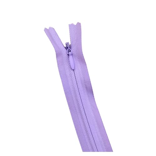 dvnFWKc Universaler Reißverschluss, 10 Stück/Packung 28 cm 35 cm -60 cm 3# Unsichtbarer Reißverschluss Nylon-Spulenreißverschluss for DIY-Handwerksstoff-Nähzubehör(Light Purple,40cm) von dvnFWKc