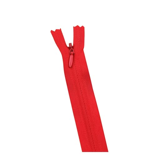 dvnFWKc Universaler Reißverschluss, 10 Stück/Packung 28 cm 35 cm -60 cm 3# Unsichtbarer Reißverschluss Nylon-Spulenreißverschluss for DIY-Handwerksstoff-Nähzubehör(Red,28cm) von dvnFWKc