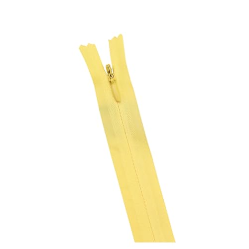 dvnFWKc Universaler Reißverschluss, 10 Stück/Packung 28 cm 35 cm -60 cm 3# Unsichtbarer Reißverschluss Nylon-Spulenreißverschluss for DIY-Handwerksstoff-Nähzubehör(Yellow,50cm) von dvnFWKc