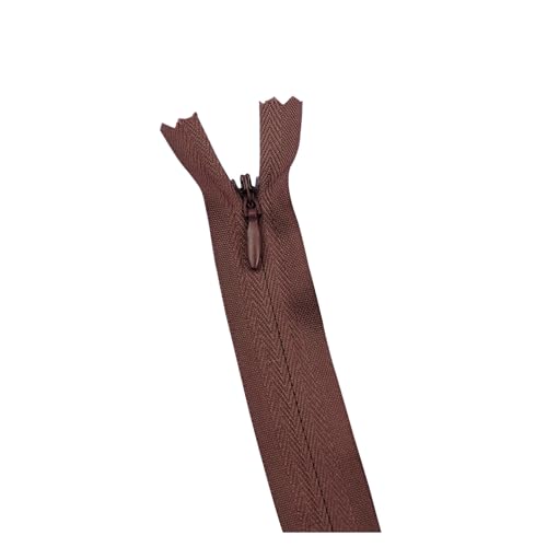 dvnFWKc Universaler Reißverschluss, 10 Stück/Packung 28 cm – 60 cm 3# Unsichtbarer Reißverschluss Nylon-Spulenreißverschluss for DIY-Handwerksstoff-Nähzubehör(Brown,40cm) von dvnFWKc