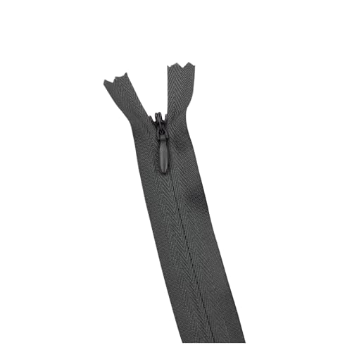 dvnFWKc Universaler Reißverschluss, 10 Stück/Packung 28 cm – 60 cm 3# Unsichtbarer Reißverschluss Nylon-Spulenreißverschluss for DIY-Handwerksstoff-Nähzubehör(Dark Gray,55cm) von dvnFWKc