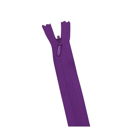 dvnFWKc Universaler Reißverschluss, 10 Stück/Packung 28 cm – 60 cm 3# Unsichtbarer Reißverschluss Nylon-Spulenreißverschluss for DIY-Handwerksstoff-Nähzubehör(Dark Purple,45cm) von dvnFWKc