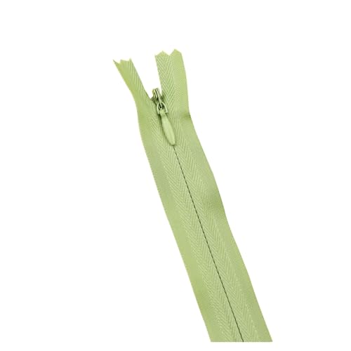 dvnFWKc Universaler Reißverschluss, 10 Stück/Packung 28 cm – 60 cm 3# Unsichtbarer Reißverschluss Nylon-Spulenreißverschluss for DIY-Handwerksstoff-Nähzubehör(Light Green,50cm) von dvnFWKc