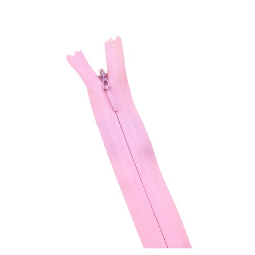 dvnFWKc Universaler Reißverschluss, 10 Stück/Packung 28 cm – 60 cm 3# Unsichtbarer Reißverschluss Nylon-Spulenreißverschluss for DIY-Handwerksstoff-Nähzubehör(Light Rose Red,50cm) von dvnFWKc