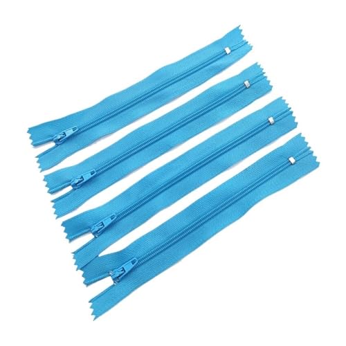 dvnFWKc Universaler Reißverschluss, 10 Stück 3# 7,5 cm – 60 cm (3 – 24 Zoll) geschlossener Nylon-Spiralreißverschluss, geeignet for Kleidung, 20 Farben, Reißverschlüsse for Nähen(Blue,25cm) von dvnFWKc