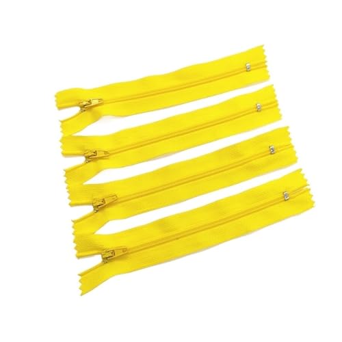 dvnFWKc Universaler Reißverschluss, 10 Stück 3# 7,5 cm – 60 cm (3 – 24 Zoll) geschlossener Nylon-Spiralreißverschluss, geeignet for Kleidung, 20 Farben, Reißverschlüsse for Nähen(Yellow,25cm) von dvnFWKc