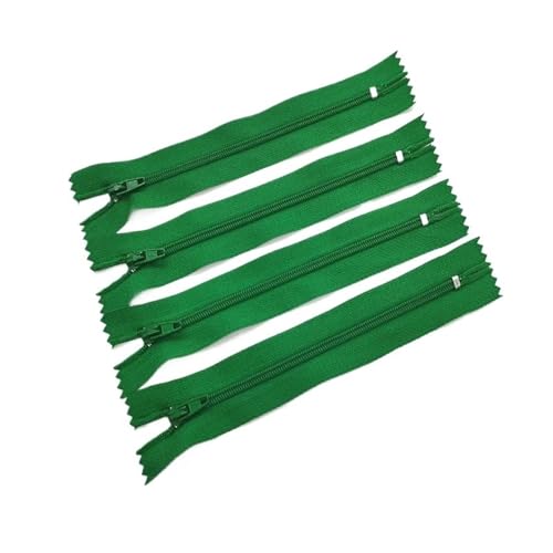 dvnFWKc Universaler Reißverschluss, 10 Stück 3# 7,5 cm – 60 cm (3 – 24 Zoll) geschlossener Nylon-Spiralreißverschluss, geeignet for Kleidungsreißverschlüsse for Nähen(Green,25cm) von dvnFWKc