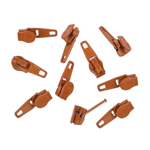 dvnFWKc Universaler Reißverschluss, 10 Stück 3# Nylon-Spule Auto Lock Reißverschlussschieber DIY Nähwerkzeug Reißverschlussschieber for Schneider Nähzubehör(Orange) von dvnFWKc