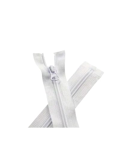 dvnFWKc Universaler Reißverschluss, 10 Stück 5# Nylon-Reißverschlüsse, selbstsichernder Einzelschieber, Verschiedene Größen, geeignet for Nähen von Zubehör for Taschen, Kleidung(White,70CM) von dvnFWKc